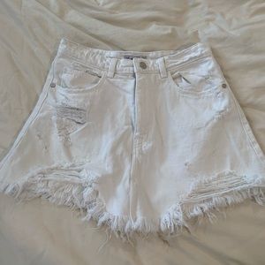 Zara White Denim Skort